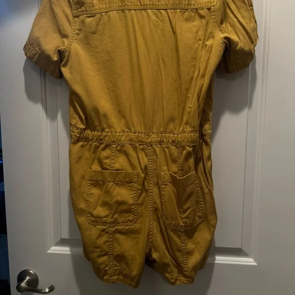 Old Navy Short-Sleeve Button Romper in Mustard - Picture 6 of 6